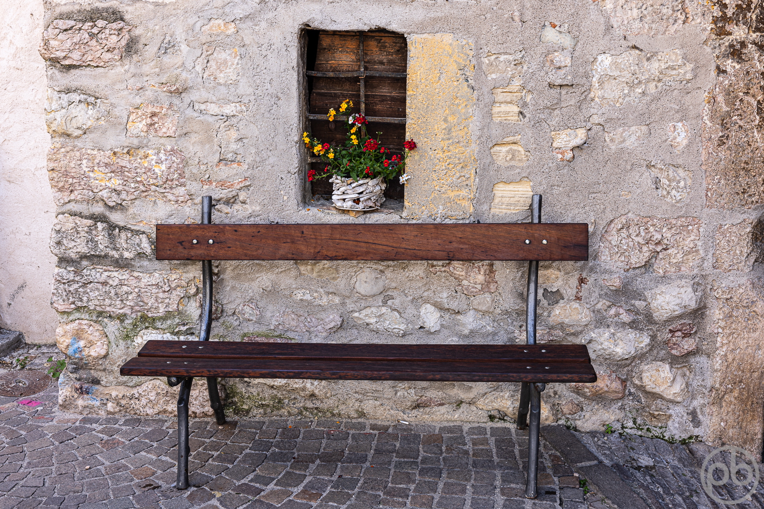 Fotokunst, Photo Art, Fine Art, Wandbilder, Wall Art, Mediterran, Bank, Sitzgelegenheit, Steinmauer