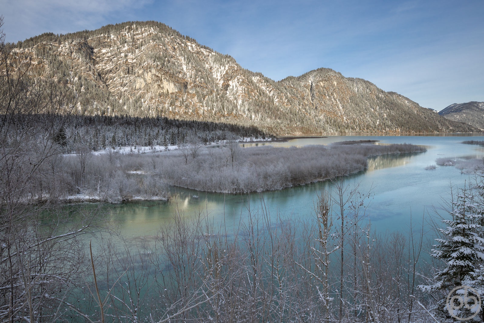 Fotokunst, Photo Art, Fine Art, Wandbilder, Wall Art, Sylvenstein, Stausee, Berge, Winter