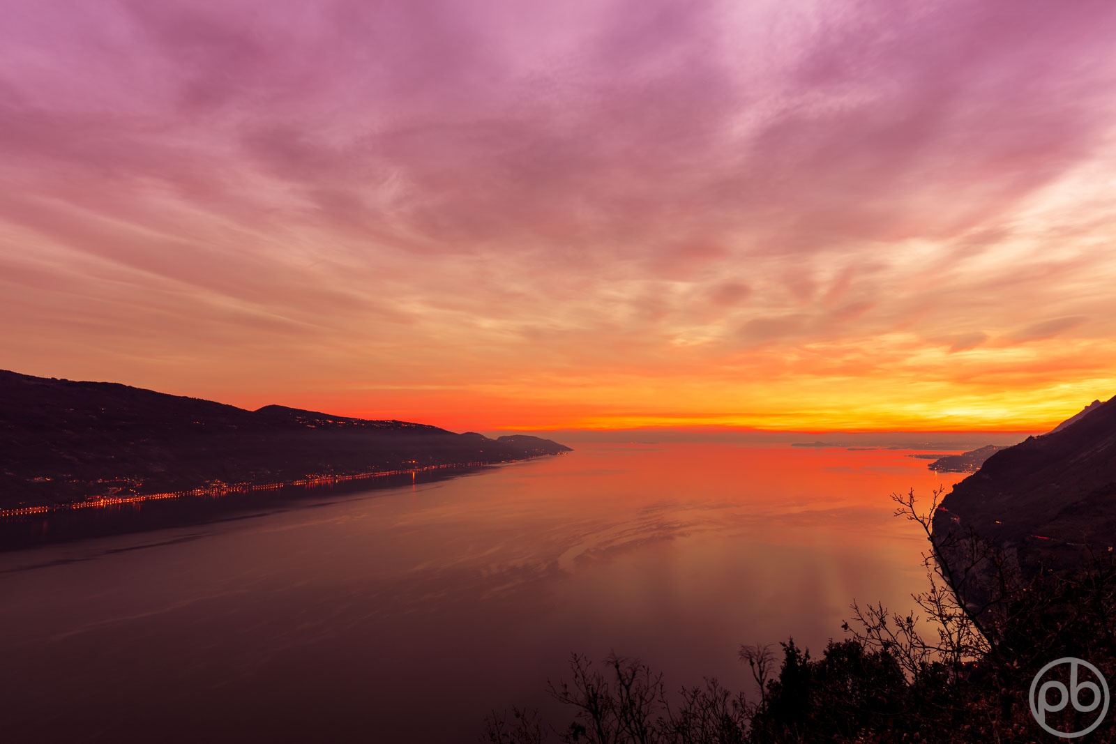 Fotokunst, Photo Art, Fine Art, Wandbilder, Wall Art, Mediterran, Gardasee, Sonnenuntergang, Tignale